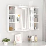 Armoire de miroir avec LED Blanc brillant 76x15x55 cm