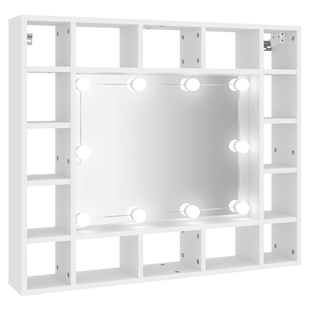 Armoire de miroir avec LED Blanc 91x15x76,5 cm