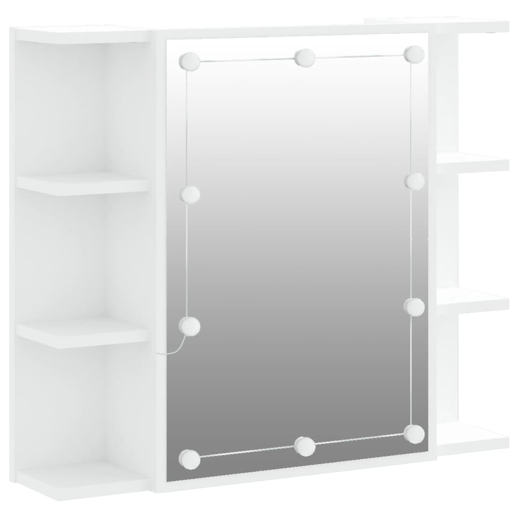 Mirror cabinet with LED White 70x16.5x60 cm