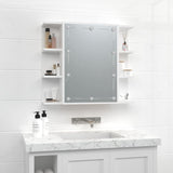 Mirror cabinet with LED White 70x16.5x60 cm