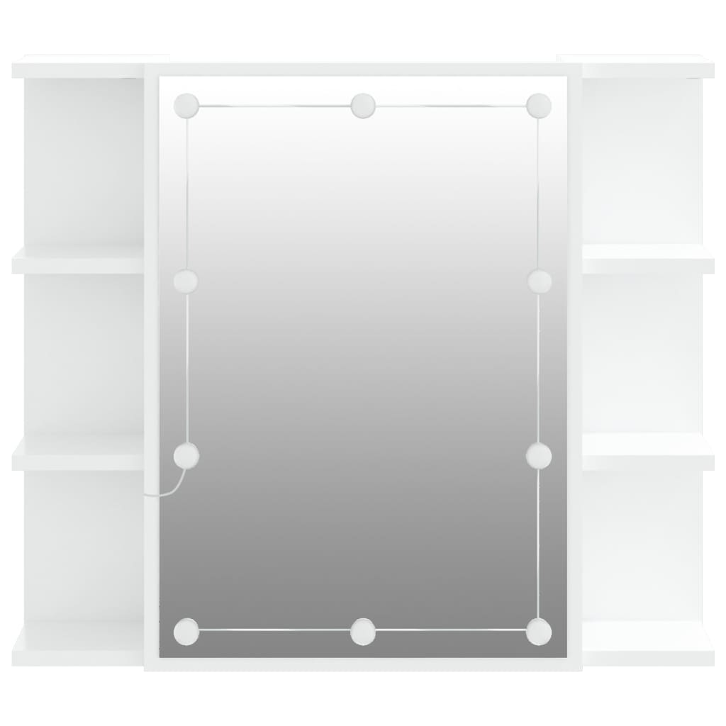 Mirror cabinet with LED White 70x16.5x60 cm