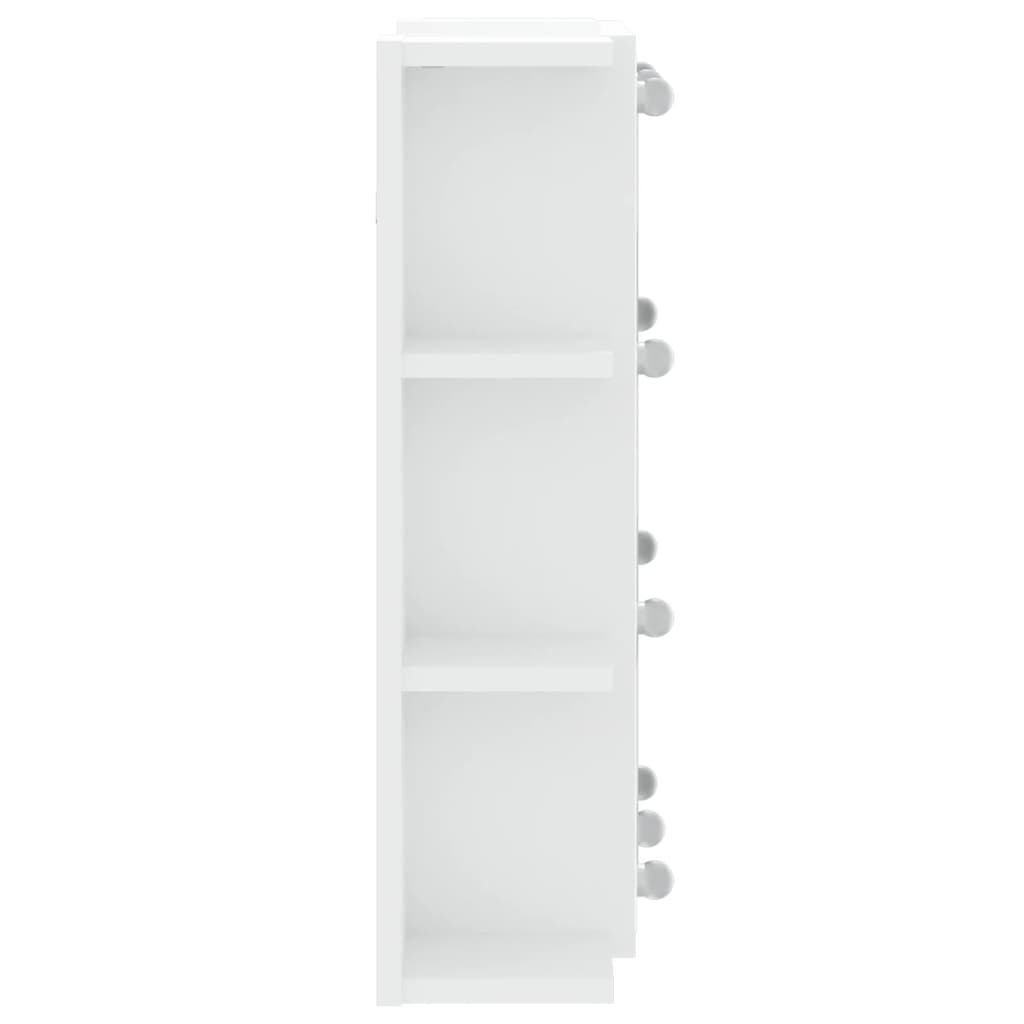 Mirror cabinet with LED White 70x16.5x60 cm