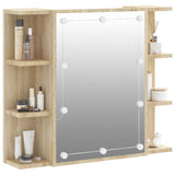 Armoire à miroir avec LED Chêne sonoma 70x16,5x60 cm