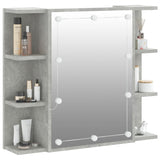 Armoire à miroir avec LED Gris béton 70x16,5x60 cm