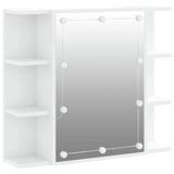 Armoire à miroir avec LED Blanc brillant 70x16,5x60 cm