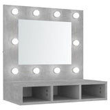 Armoire à miroir avec LED Gris béton 60x31,5x62 cm