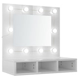 Armoire à miroir avec LED Blanc brillant 60x31,5x62 cm