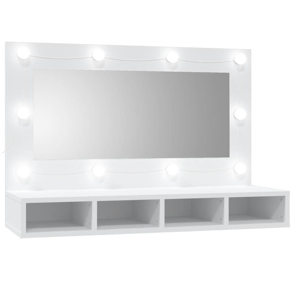 Armoire à miroir avec LED blanc 90x31,5x62 cm