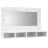 Armoire à miroir avec LED Blanc brillant 90x31,5x62 cm