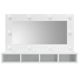 Armoire à miroir avec LED Blanc brillant 90x31,5x62 cm