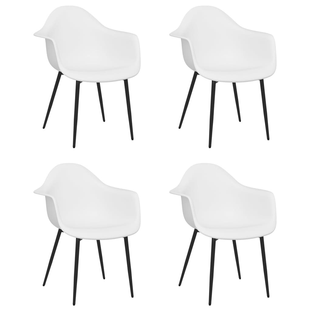 Chaises à manger lot de 4 blanc PP