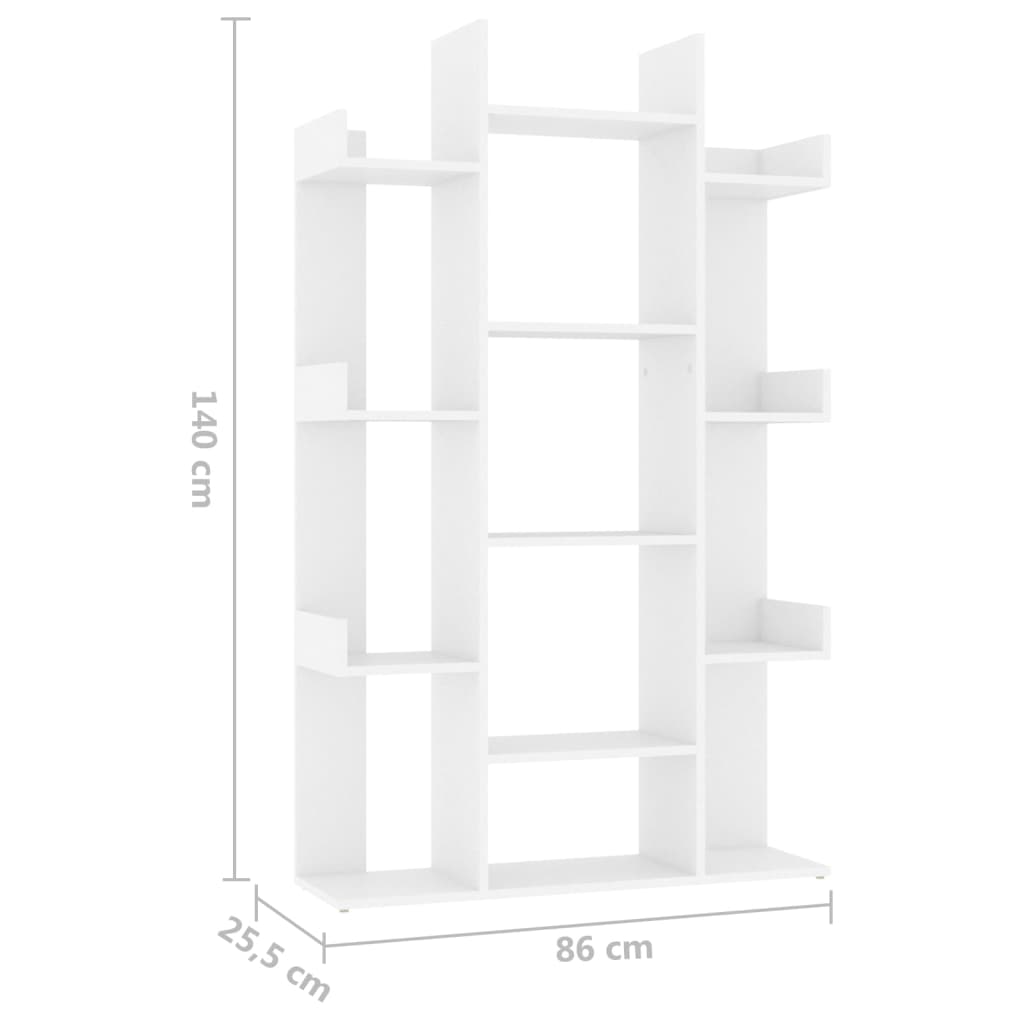 Bibliothèque Blanc 86x25,5x140 cm Bois d’ingénierie