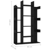 Bibliothèque Noir 86x25,5x140 cm Bois d’ingénierie