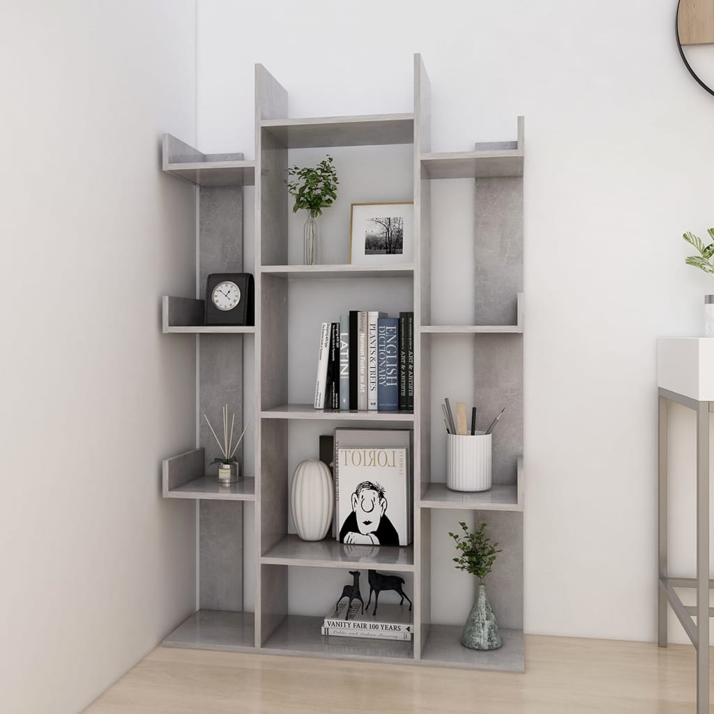 Concrete Grey Bookcase 86x25.5x140 cm Engineered Wood