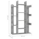 Concrete Grey Bookcase 86x25.5x140 cm Engineered Wood