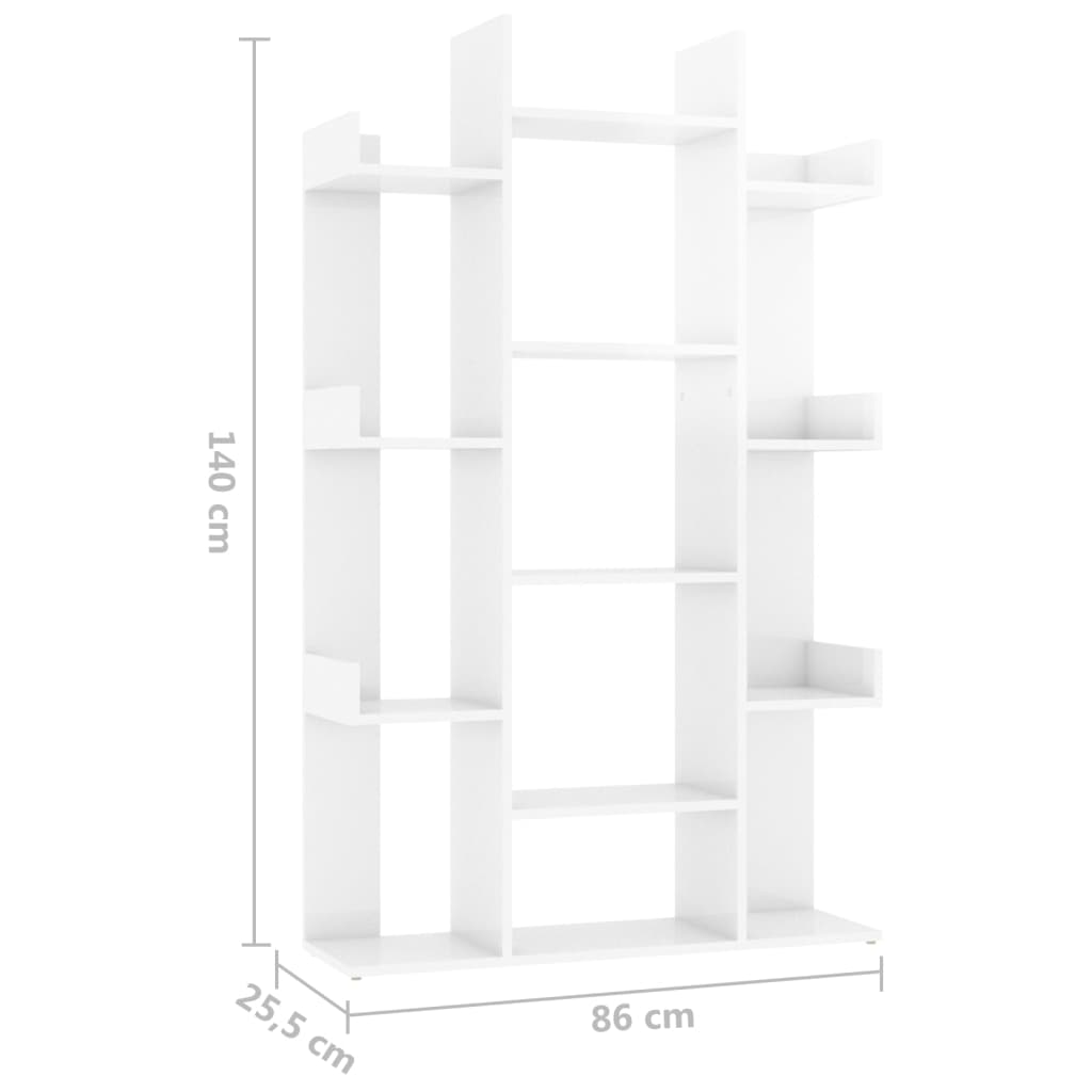 Bibliothèque Blanc brillant 86x25,5x140 cm Bois d’ingénierie