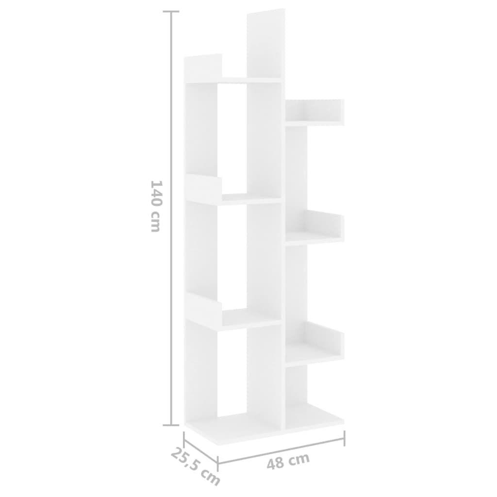 Bibliothèque Blanc 48x25,5x140 cm Bois d’ingénierie