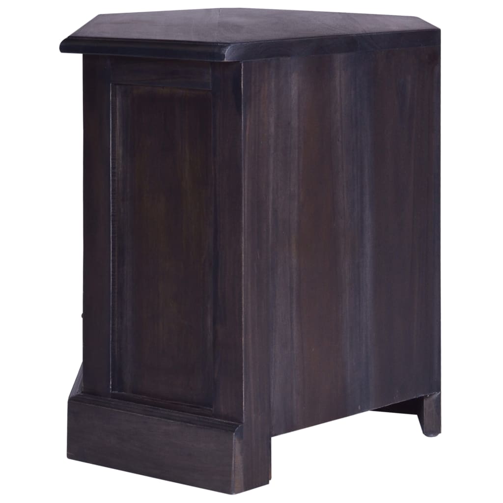 Meuble TV d'angle Noir clair 80x40x49 cm Bois massif d'acajou