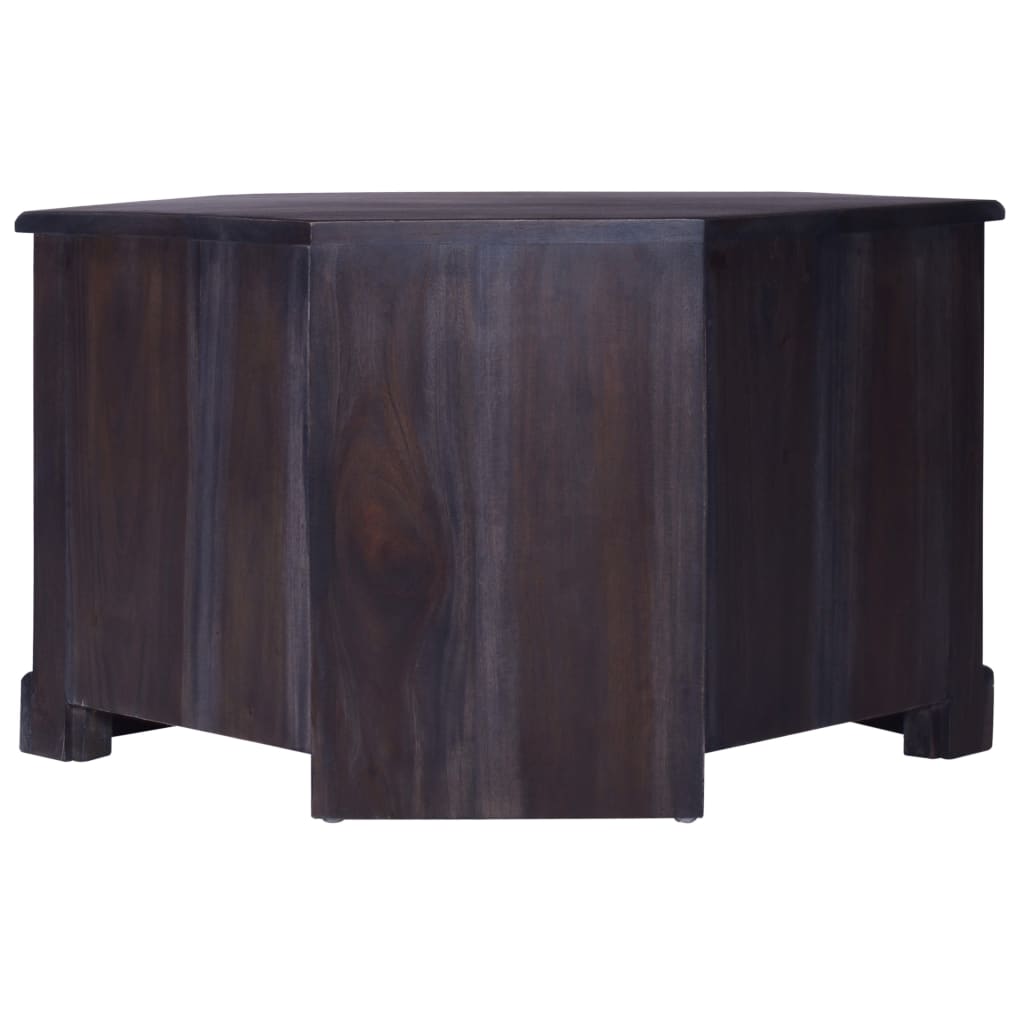 Meuble TV d'angle Noir clair 80x40x49 cm Bois massif d'acajou