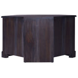 Meuble TV d'angle Noir clair 80x40x49 cm Bois massif d'acajou