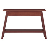 Table console marron 110x30x75 cm bois massif d'acajou