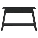 Table console noir 110x30x75 cm bois massif d'acajou