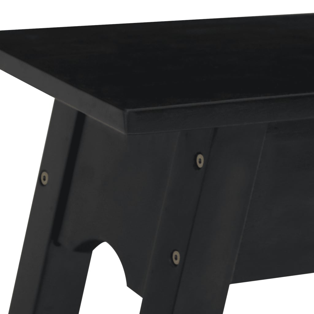 Table console noir 110x30x75 cm bois massif d'acajou