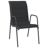 Chaises de jardin 4 pcs Acier et textilène Noir