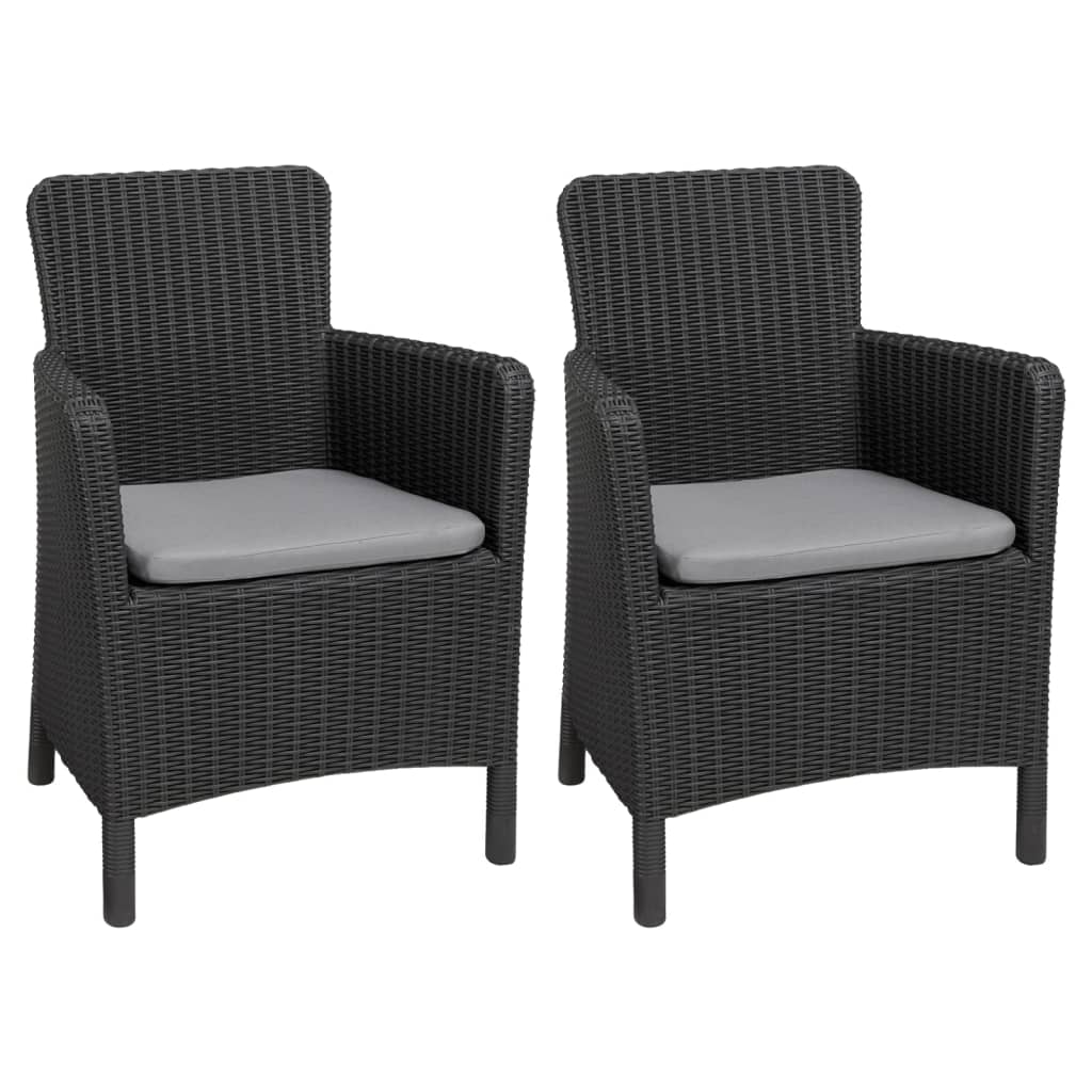 Allibert Chaises à dîner de jardin 2 pcs Trenton Graphite