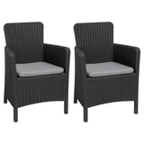 Allibert Garden Dining Chairs 2 pcs Trenton Graphite