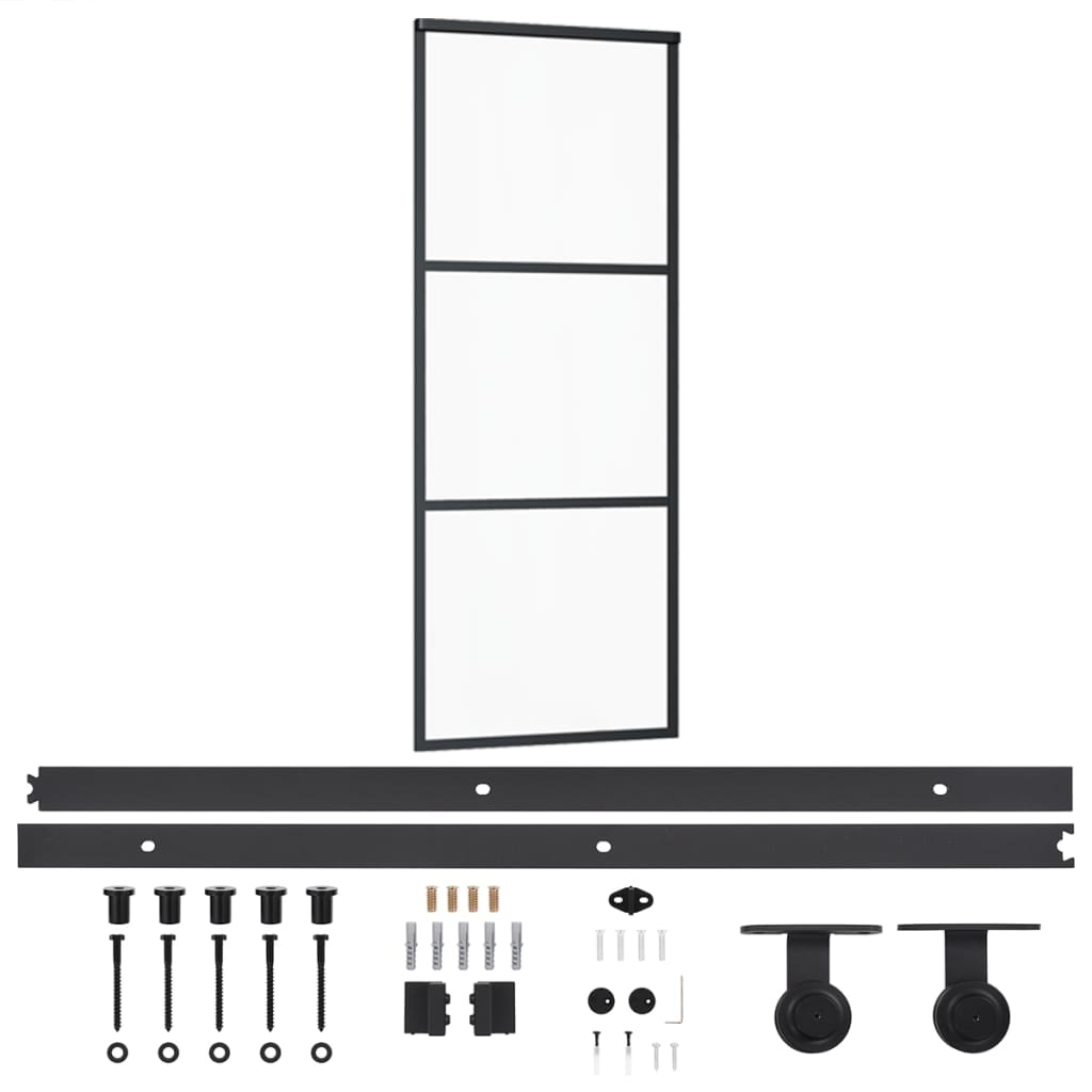 Porte coulissante et quincaillerie Verre ESG/Aluminium 76x205cm