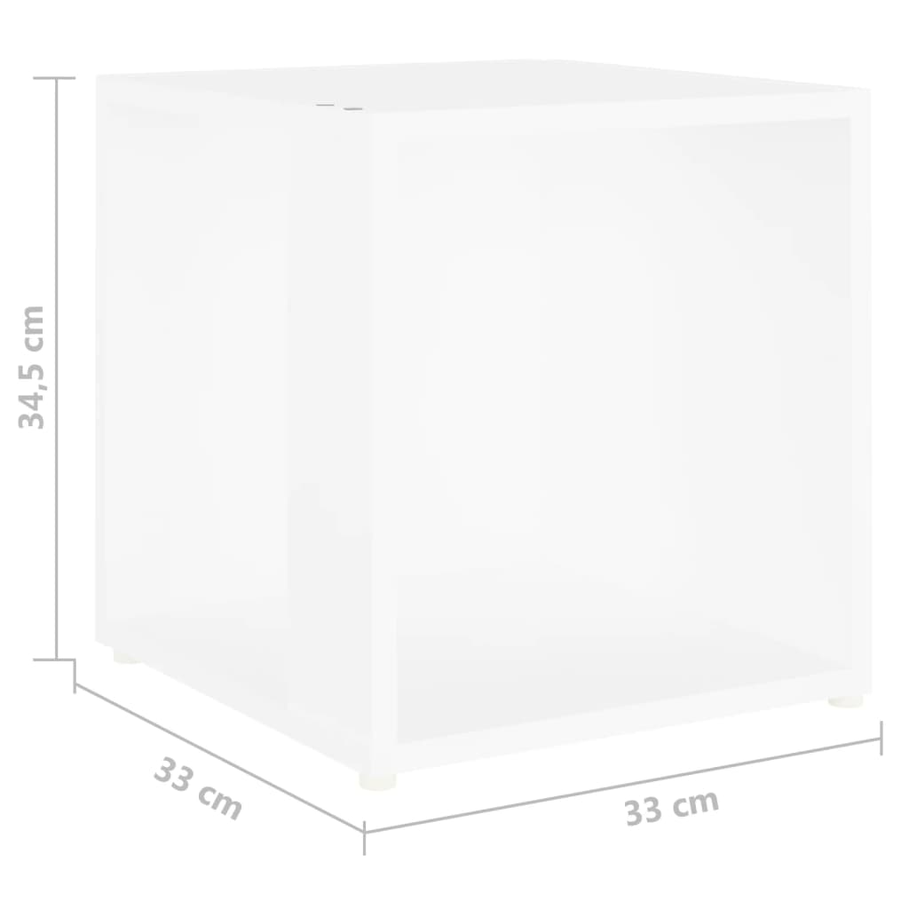 White side table 33x33x34.5 cm Chipboard