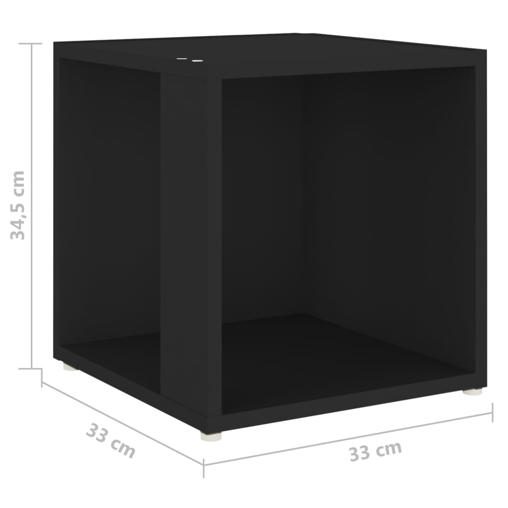 Table d'appoint Noir 33x33x34,5 cm Aggloméré