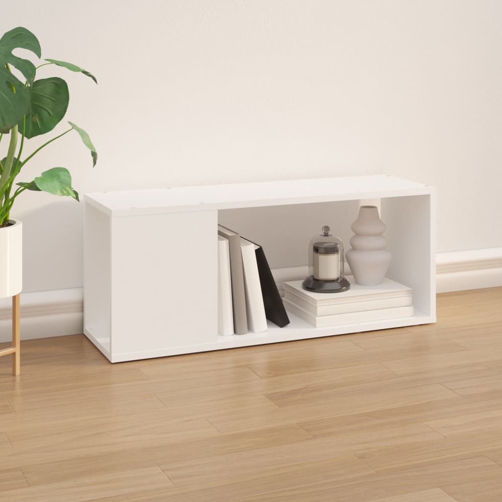 Meuble TV Blanc 80x24x32 cm Bois d'ingénierie