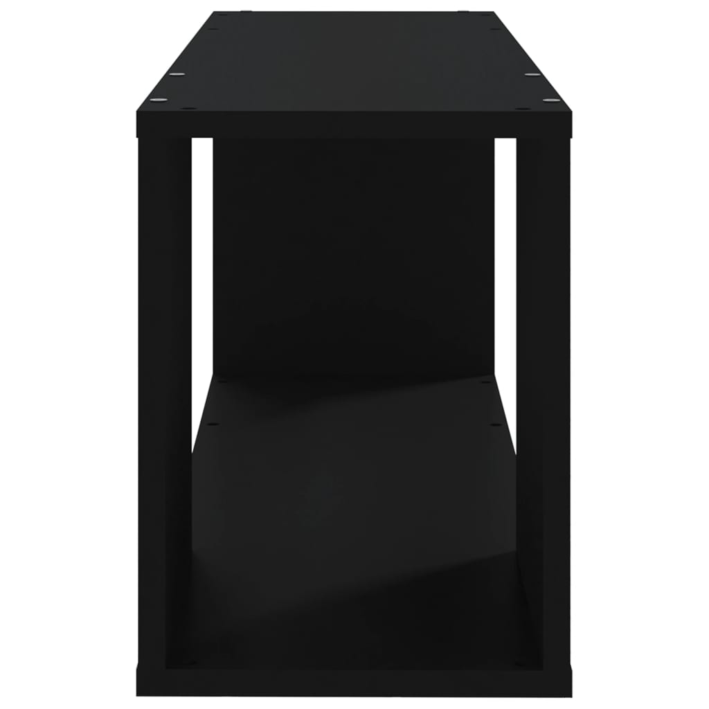 Meuble TV Noir 80x24x32 cm Bois d'ingénierie