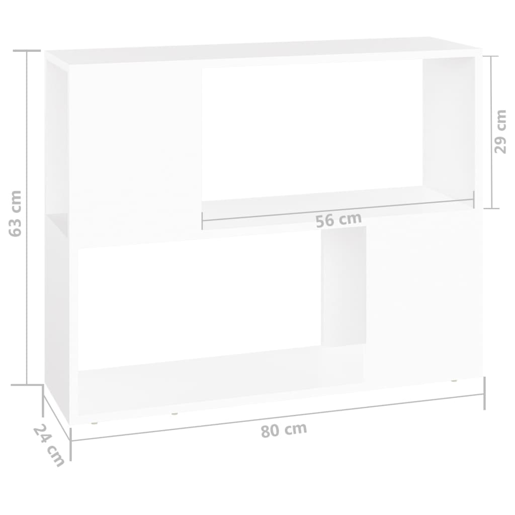 Meuble TV Blanc 80x24x63 cm Bois d'ingénierie