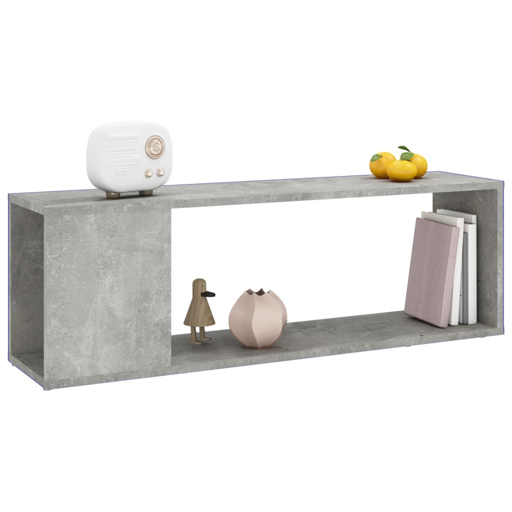 Meuble TV Gris béton 100x24x32 cm Bois d'ingénierie