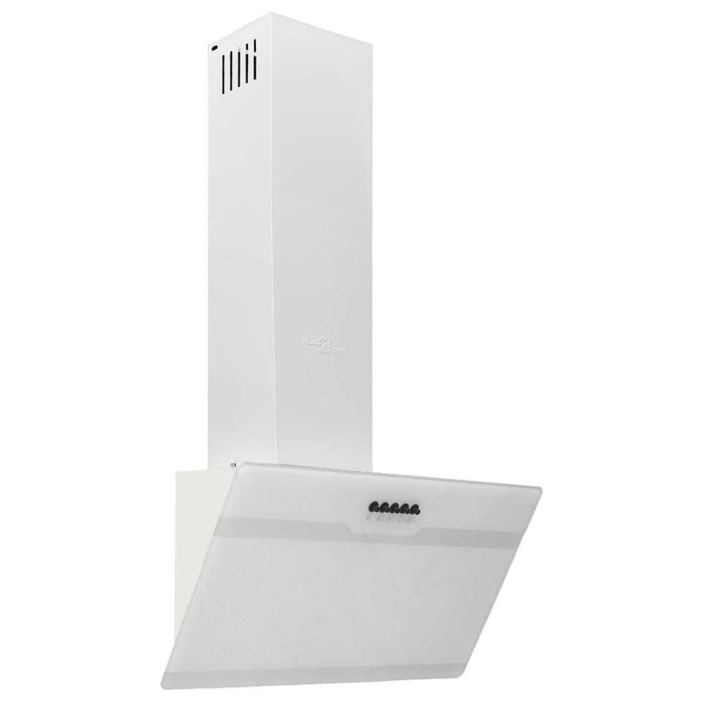 60 cm wall hood Steel and tempered glass White