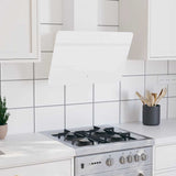 60 cm wall hood Steel and tempered glass White