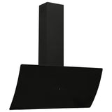 90 cm wall hood Steel and tempered glass Black