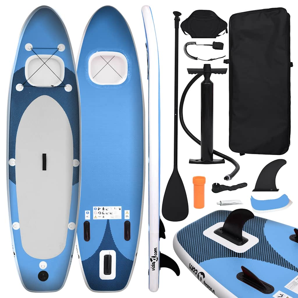 Sea blue inflatable SUP board set 300x76x10 cm