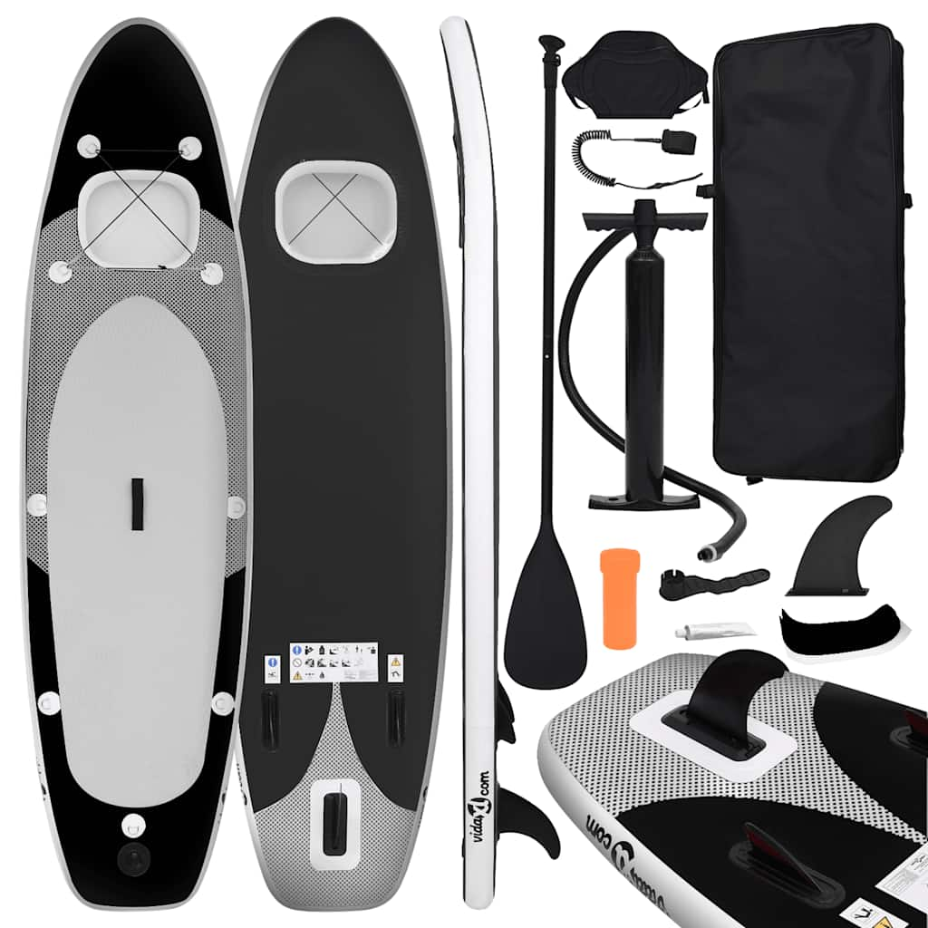 Black Inflatable SUP Board Set 330x76x10 cm