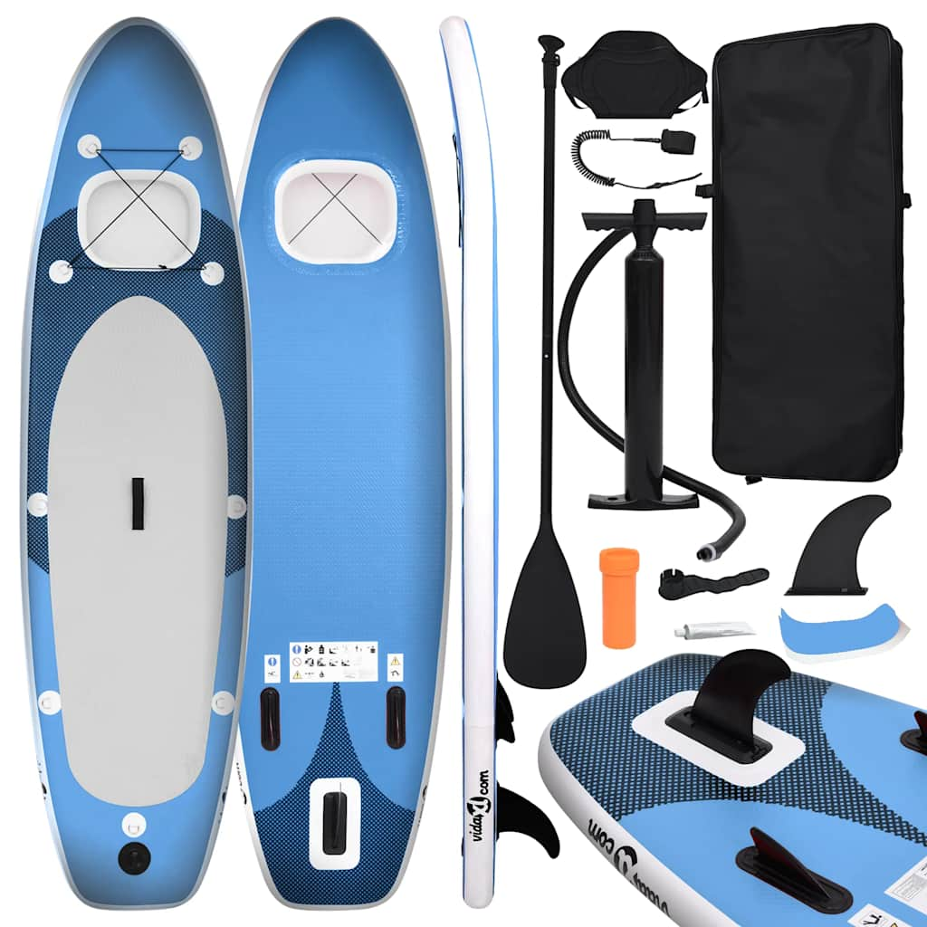 Aufblasbares SUP-Board-Set Blau 360x81x10 cm