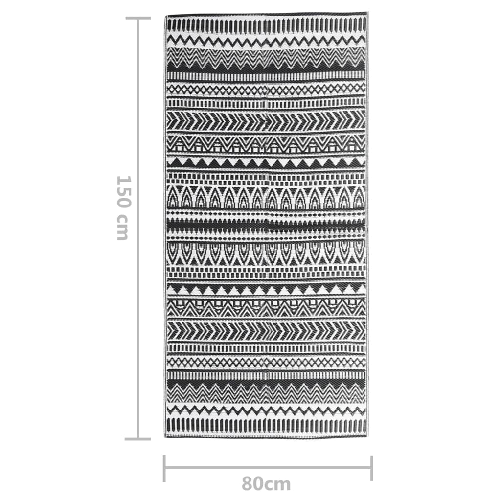 Tapis d'extérieur Noir 80x150 cm PP