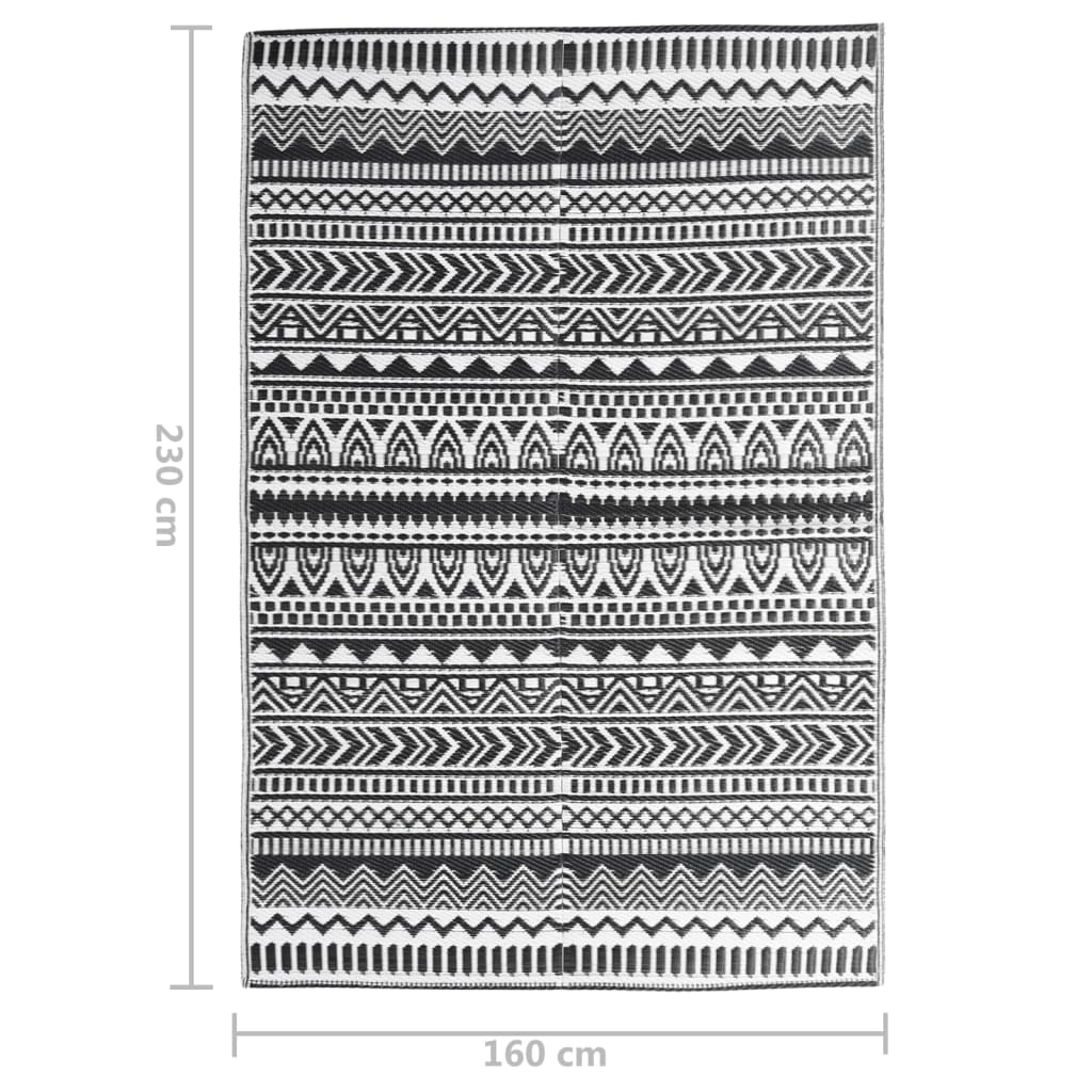 Tapis d'extérieur Noir 160x230 cm PP