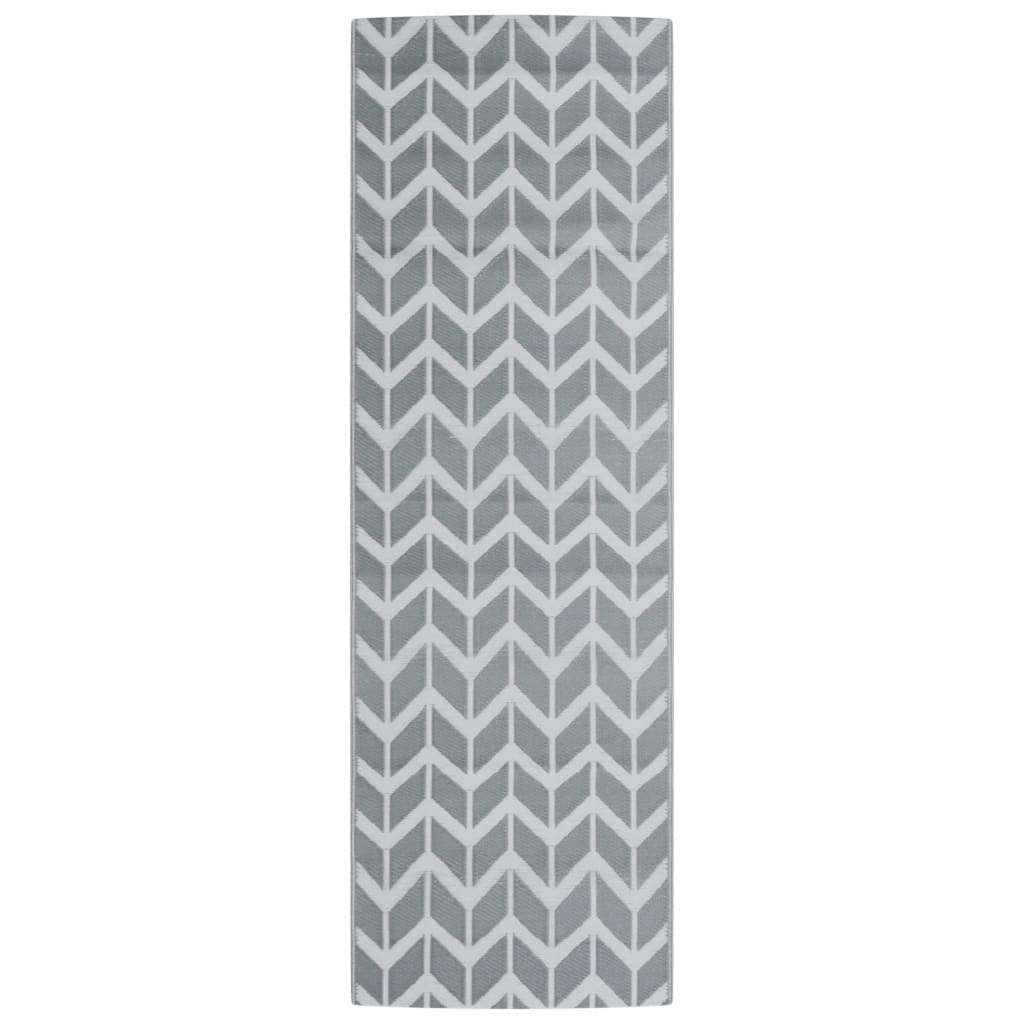 Tapis d'extérieur gris 80x250 cm PP