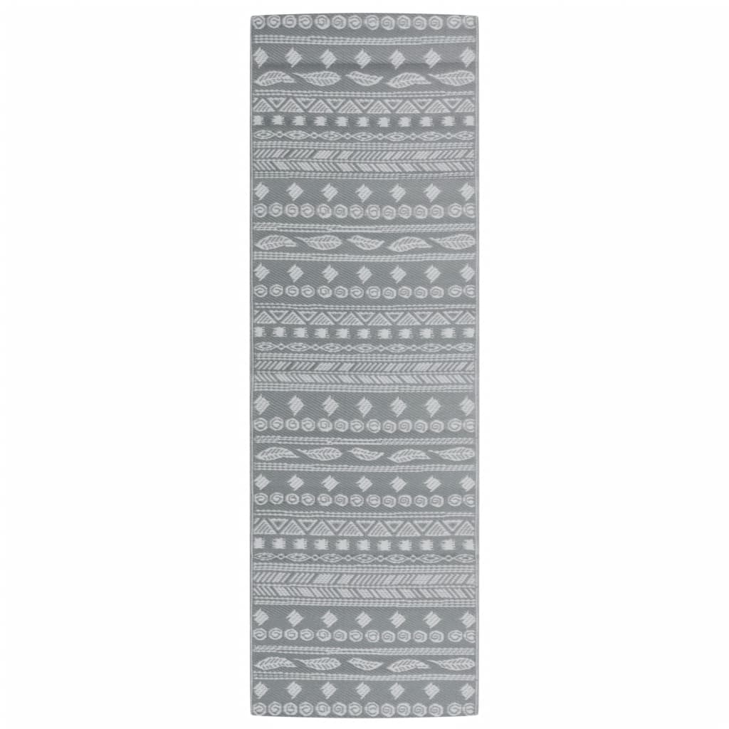 Tapis d'extérieur gris 80x250 cm PP