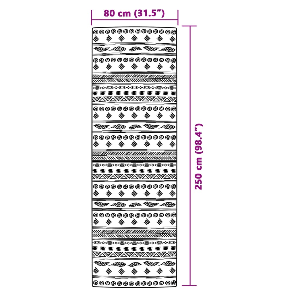 Tapis d'extérieur gris 80x250 cm PP