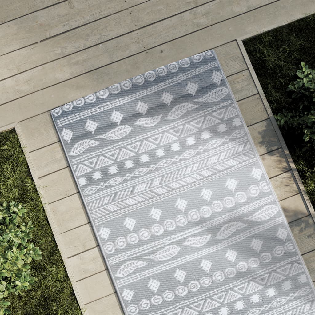 Tapis d'extérieur gris 80x250 cm PP