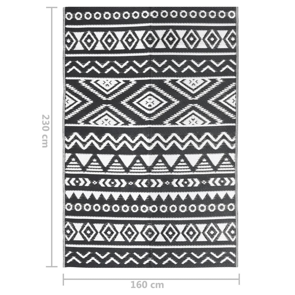 Tapis d'extérieur Noir 160x230 cm PP